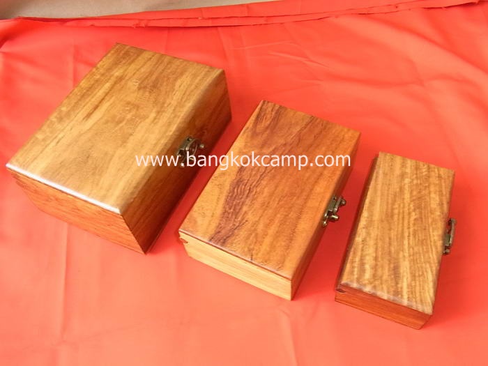 กล่องไม้ ทำจากไม้ประดู่ 3ใบ (1ชุด มี3ใบ) ลายสวย ไม้ประดู่แท้