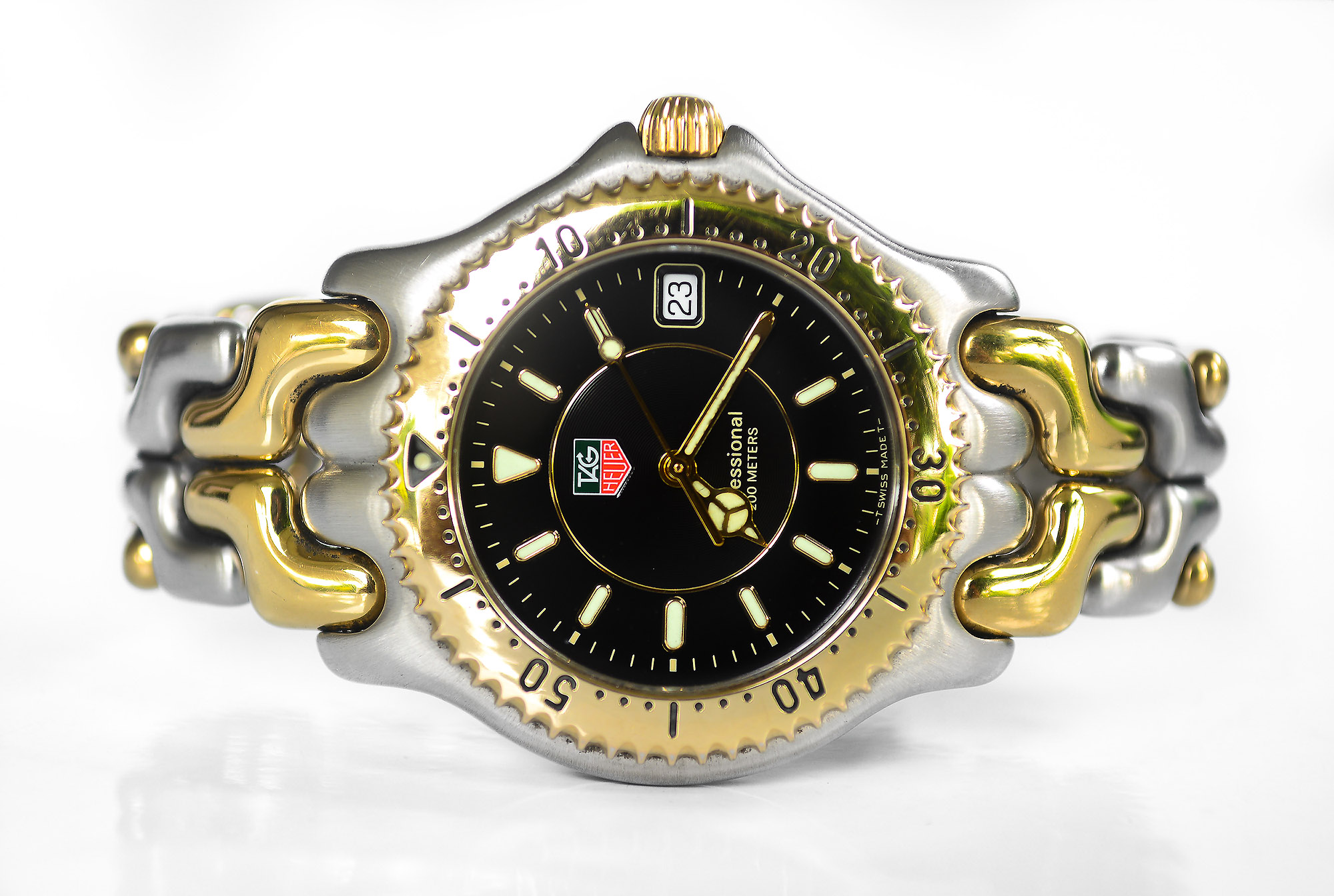 Tag Heuer ก้างปลา King size วงแหวน หน้าดำ (Sold)