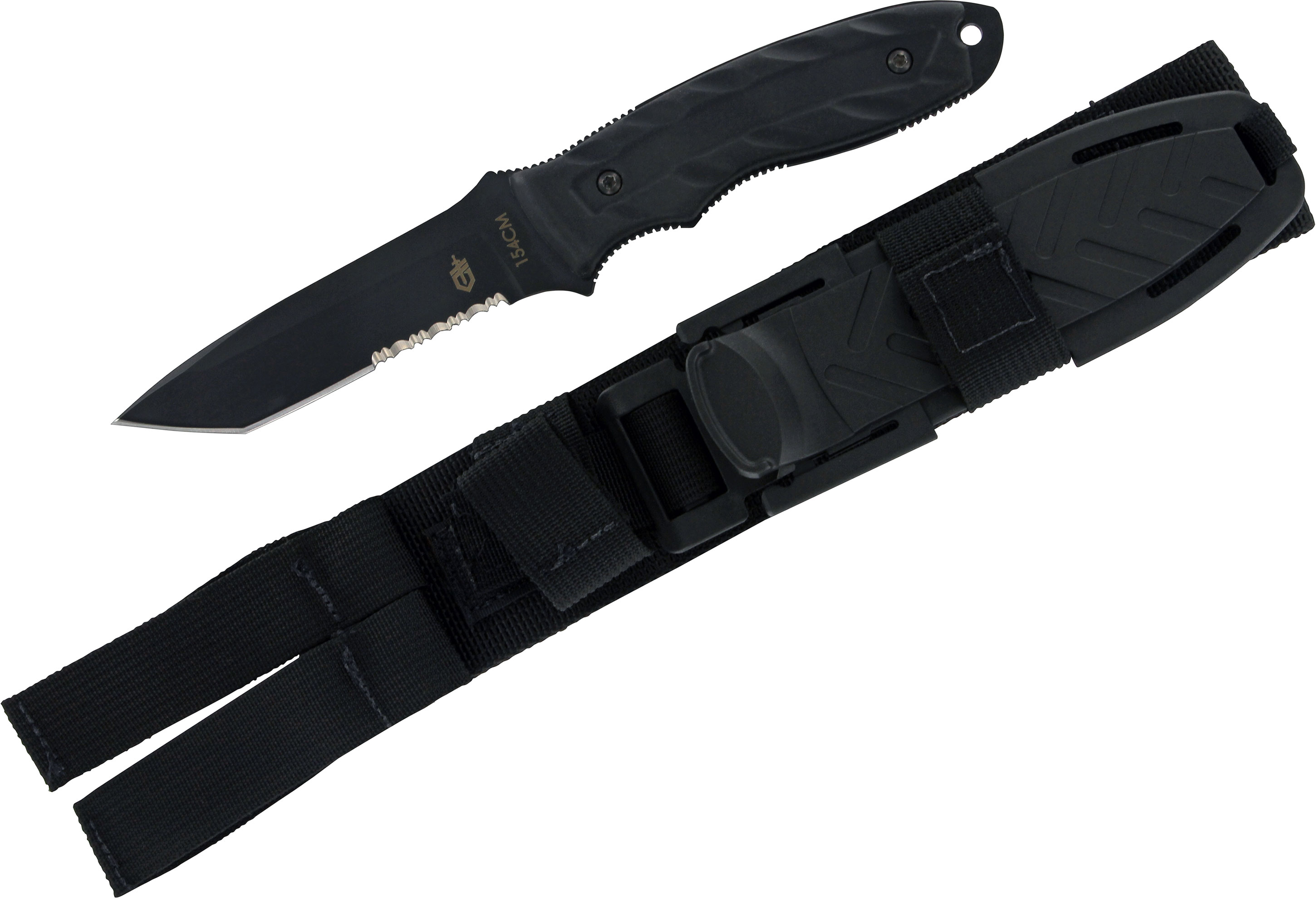 มีดใบตาย Gerber CFB Combat Fixed Blade 4.25" 154CM Black Tanto Blade, Plastic Sheath - 30-000598