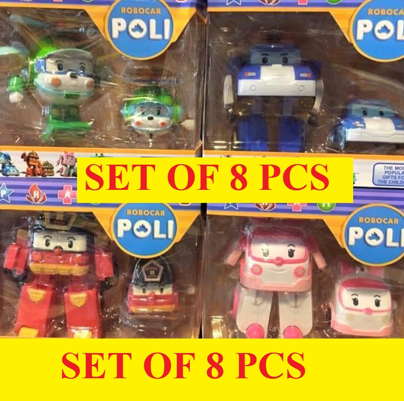 robocar poli Set of 8 แปลงร่างได้ เซต 8 ตัว โรโบคาร์ โพลี