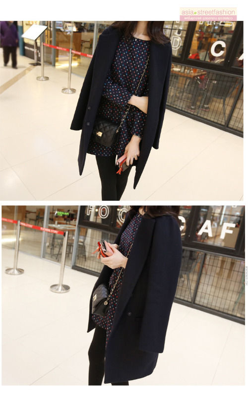 เสื้อโค้ทกันหนาว สีดำ ทรงสวย แบบผู้ดีมาก ผ้าวูลเนื้อดี บุซับในกันลม จะใส่คลุม หรือใส่เป็นเสื้อโค้ทปกติก็เก๋ค่า พร้อมส่งจ้า BLACK