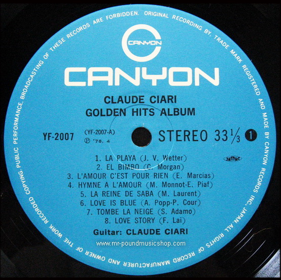 Claude Ciari - Golden Hits Album