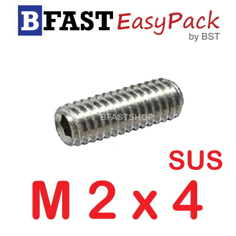 สกรูตัวหนอนสแตนเลส SUS M2 x 4 (5 ตัว/ถุง)
