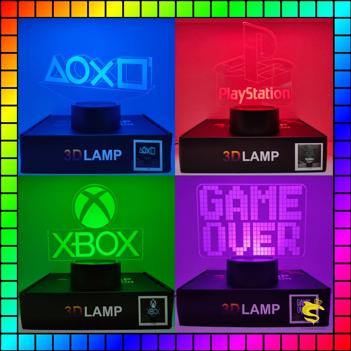 (ลิ้ง1)โคมไฟอะคริลิค 3D Game พร้อมรีโมท 16 เฉดสี