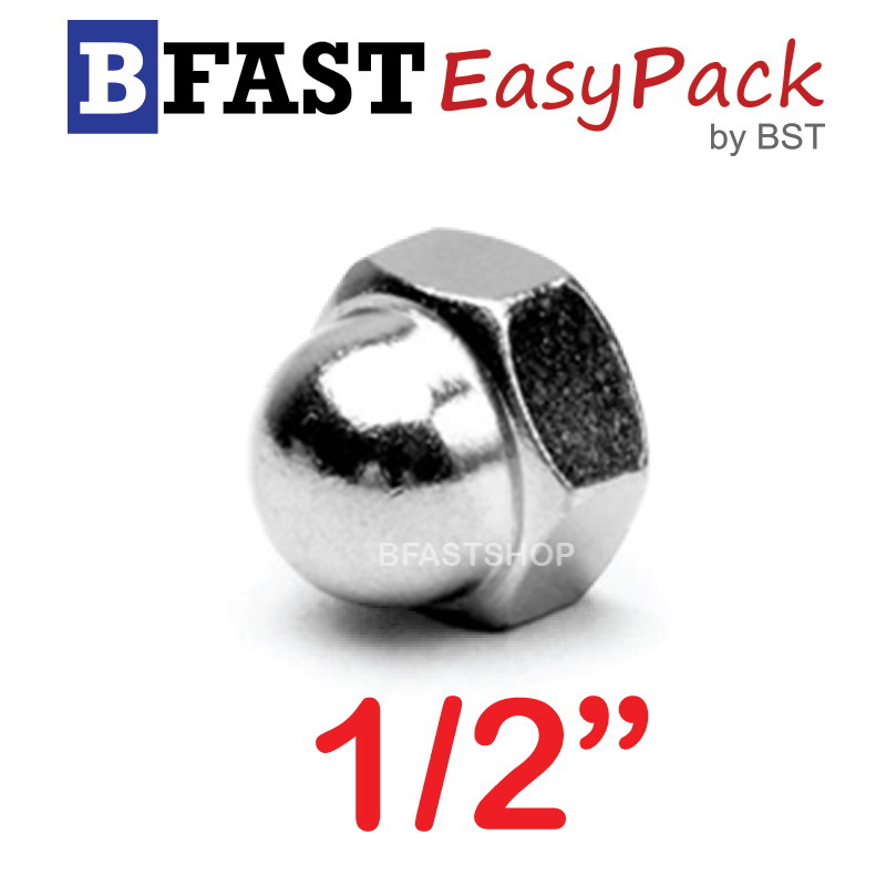 หัวน็อตหมวกสแตนเลส SUS 1/2" BSW (1 ตัว/ถุง)