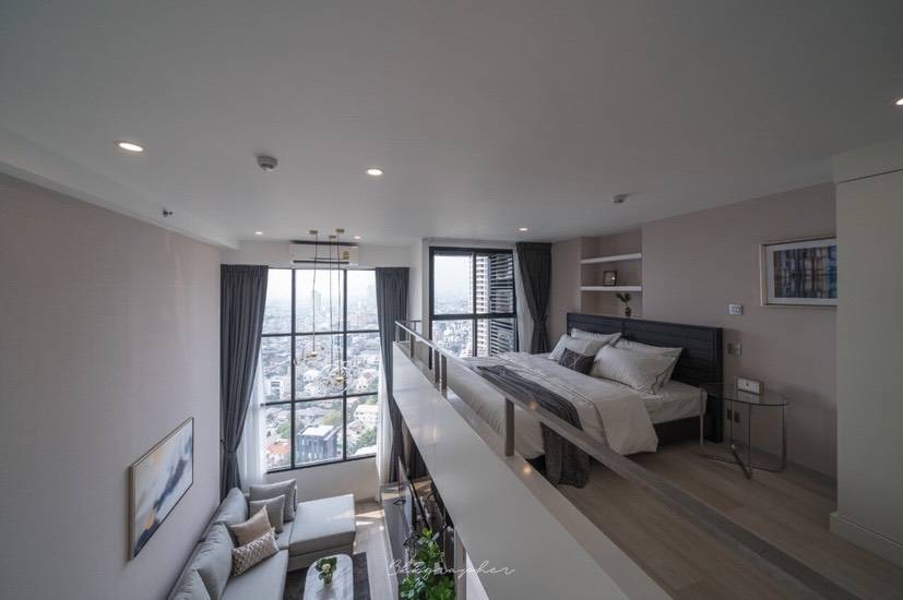 ให้เช่าคอนโด Knightsbridge Prime Sathorn (ไนท์ บริดจ์ ไพร์ม สาทร ) ห้อง duplex ชั้น 30 แบบ 1 ห้องนอน 1 ห้องน้ำ 45 ตรม