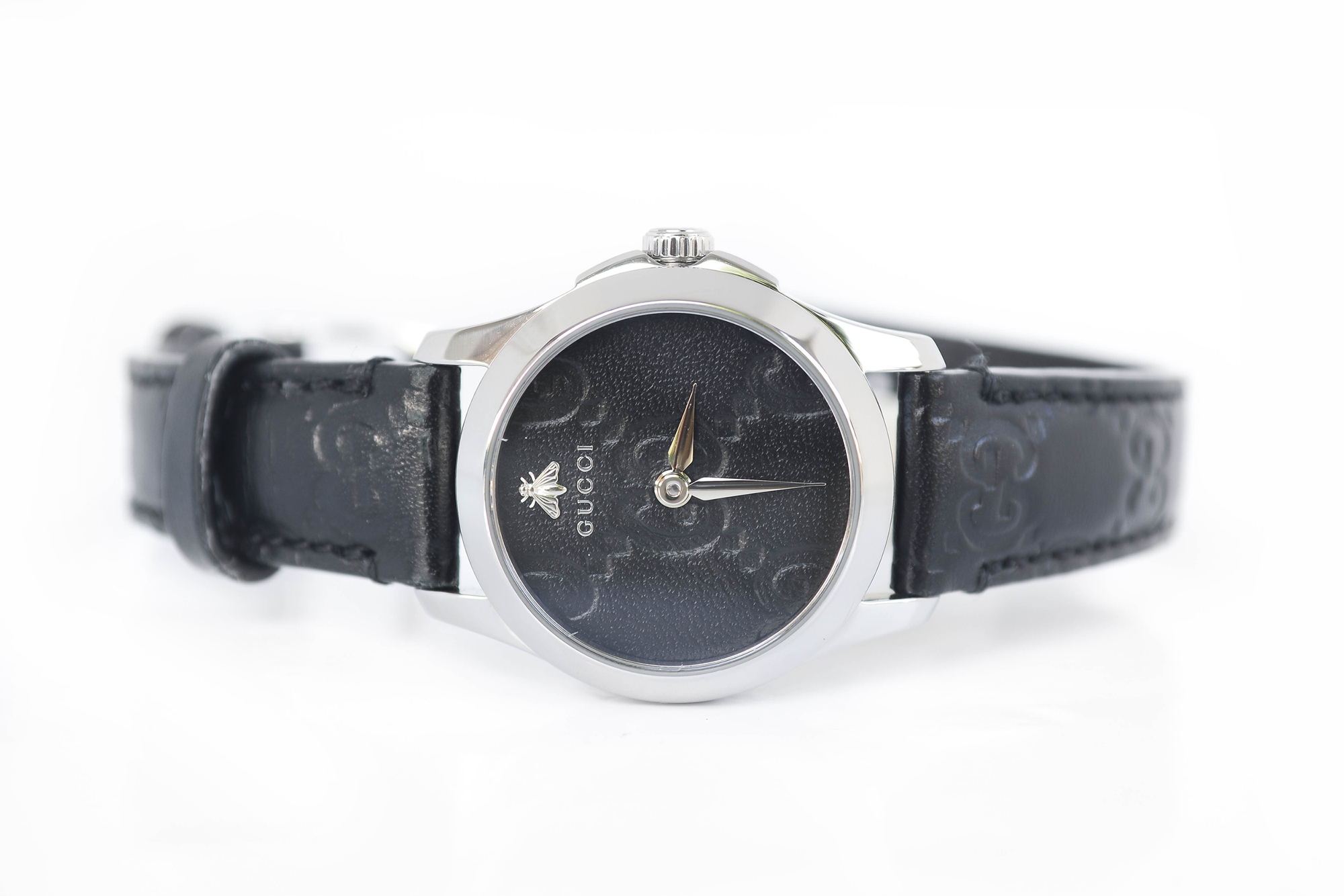 Gucci G-Timeless Bee 126.5 Lady Size Quartz หน้าดำ