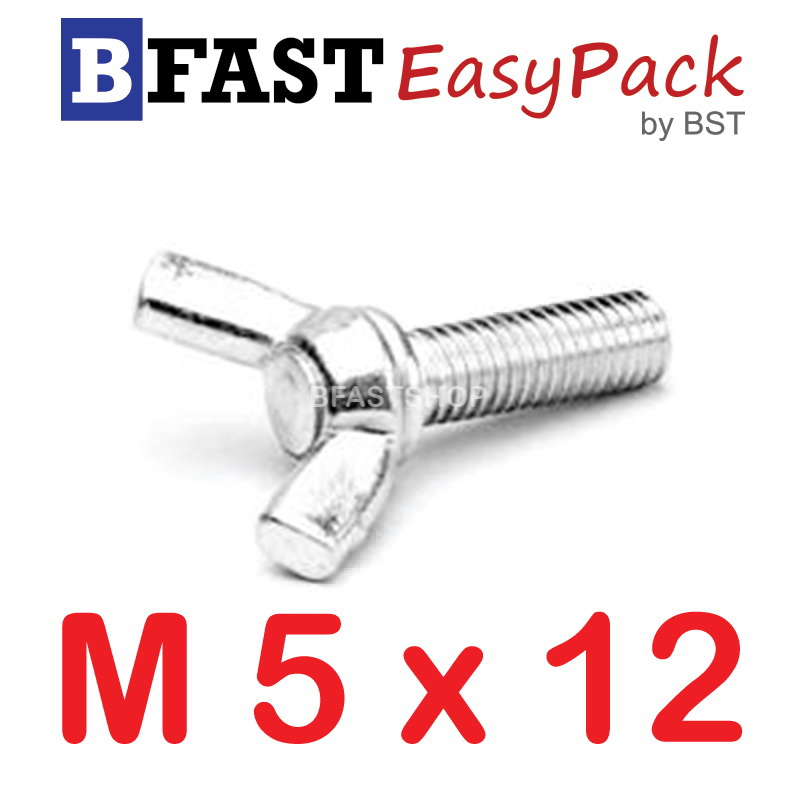 สกรูหางปลาหูกระต่ายสแตนเลส M5 x 12 ( 1ตัว/ถุง)