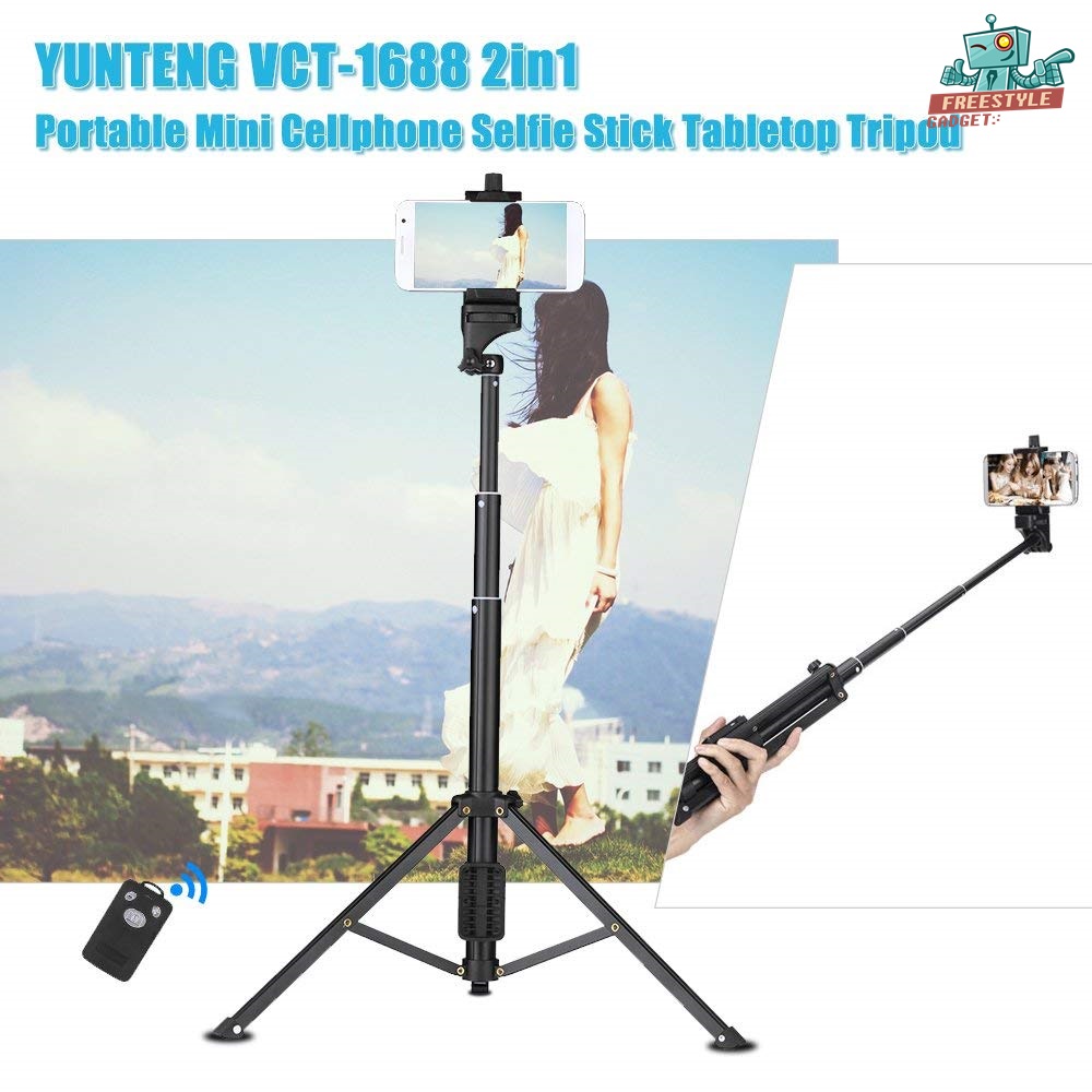 Yunteng VCT-1688 3IN1 - ไม้เซลฟี่พร้อมขาตั้ง 3 ขาและ รีโมทชัตเตอร์