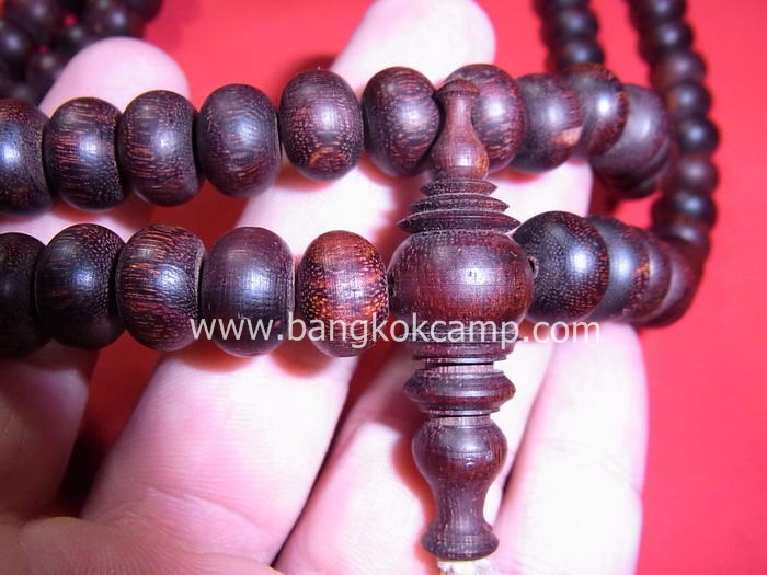 ไม้มงคลหายาก... ประคำ(ไม้แก่นมะขาม) ลายสวย ความยาว18นิ้ว พร้อมหัวขุน...ไม้แก่นมะขามแท้ทุกเม็ด (CN004s)