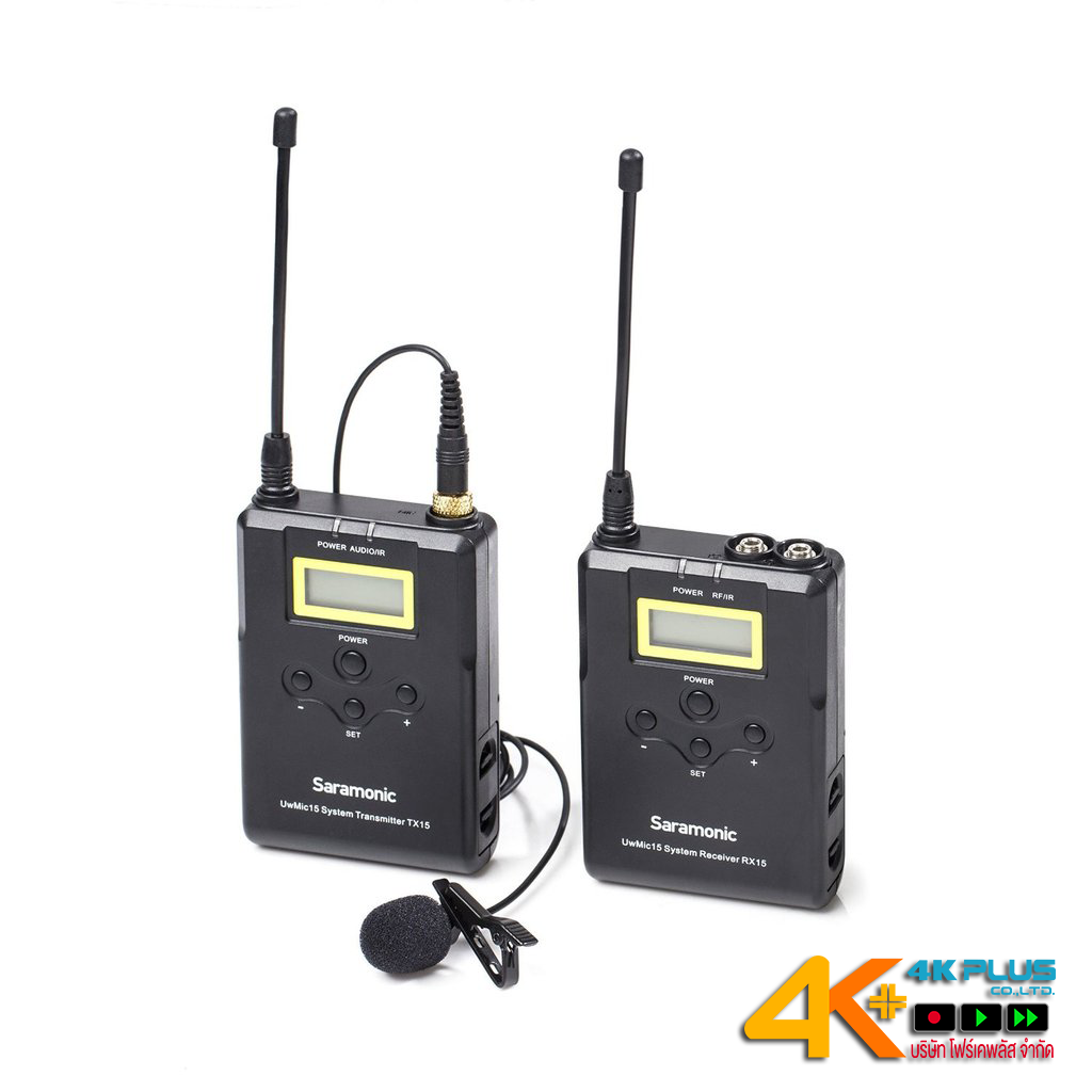 Saramonic UWMIC15 (RX15+TX15) 16-Ch Digital UHF Wireless Lavalier Microphone System