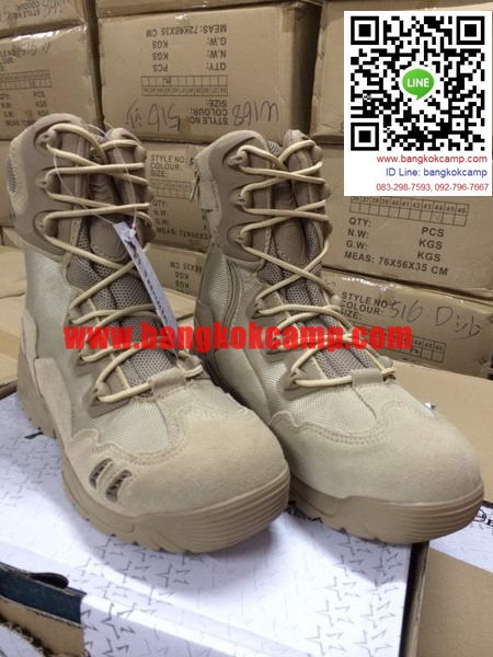 รองเท้า Bogie.1 TACTICAL BOOT (Spider 2) ข้อยาว สีทราย หนังและผ้าคอดูร่า (CORDURA)ใส่สบาย ซิปข้าง ระบายอากาศดี ไม่อับ