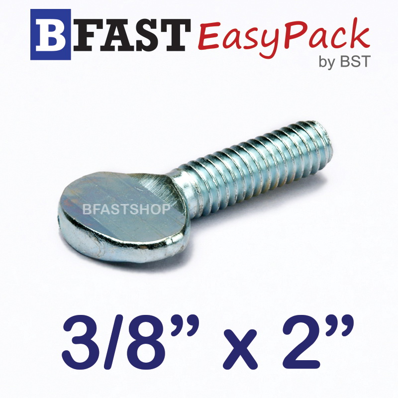 สกรูหางปลาแบน 3/8" x 2" (2 ตัว/ถุง)