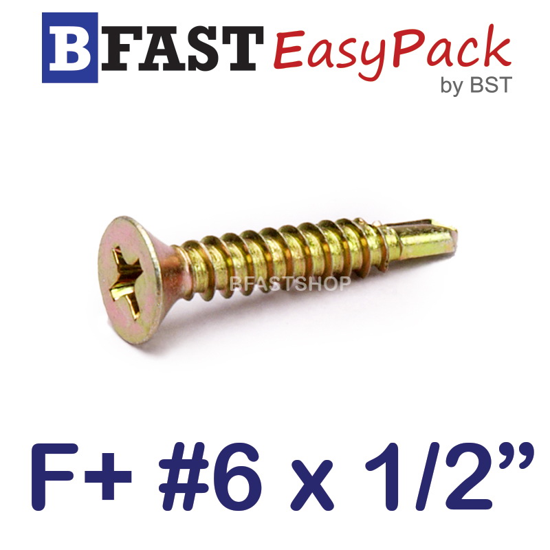 สกรูปลายสว่าน F+ #6 x 1/2" (ุ60 ตัว/ถุง)