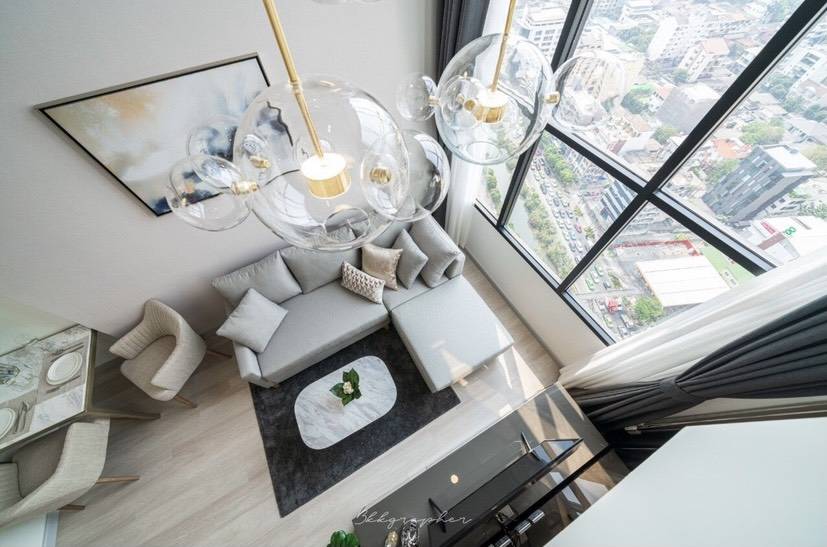 ให้เช่าคอนโด Knightsbridge Prime Sathorn (ไนท์ บริดจ์ ไพร์ม สาทร ) ห้อง duplex ชั้น 30 แบบ 1 ห้องนอน 1 ห้องน้ำ 45 ตรม
