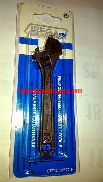 ประแจเลื่อน IREGA ขนาด 4 นิ้ว สเปน Made in Spain ใหม่ แท้. (แพ็คฟ้า)