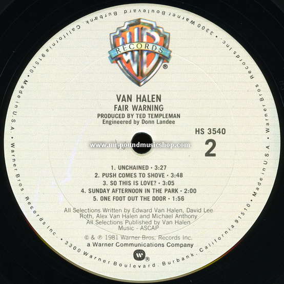 Van Halen - Fair Warning
