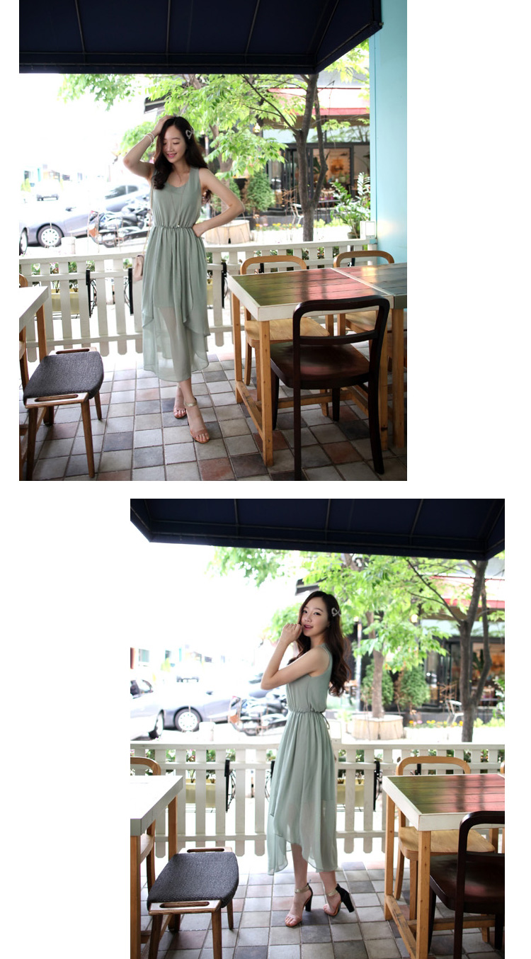 MAXI DRESS ชุดเดรสยาวผ้าชีฟอง โทนสีเขียว แฟชั่นใส่เที่ยว ใส่ทำงาน สวยน่ารักมากๆ