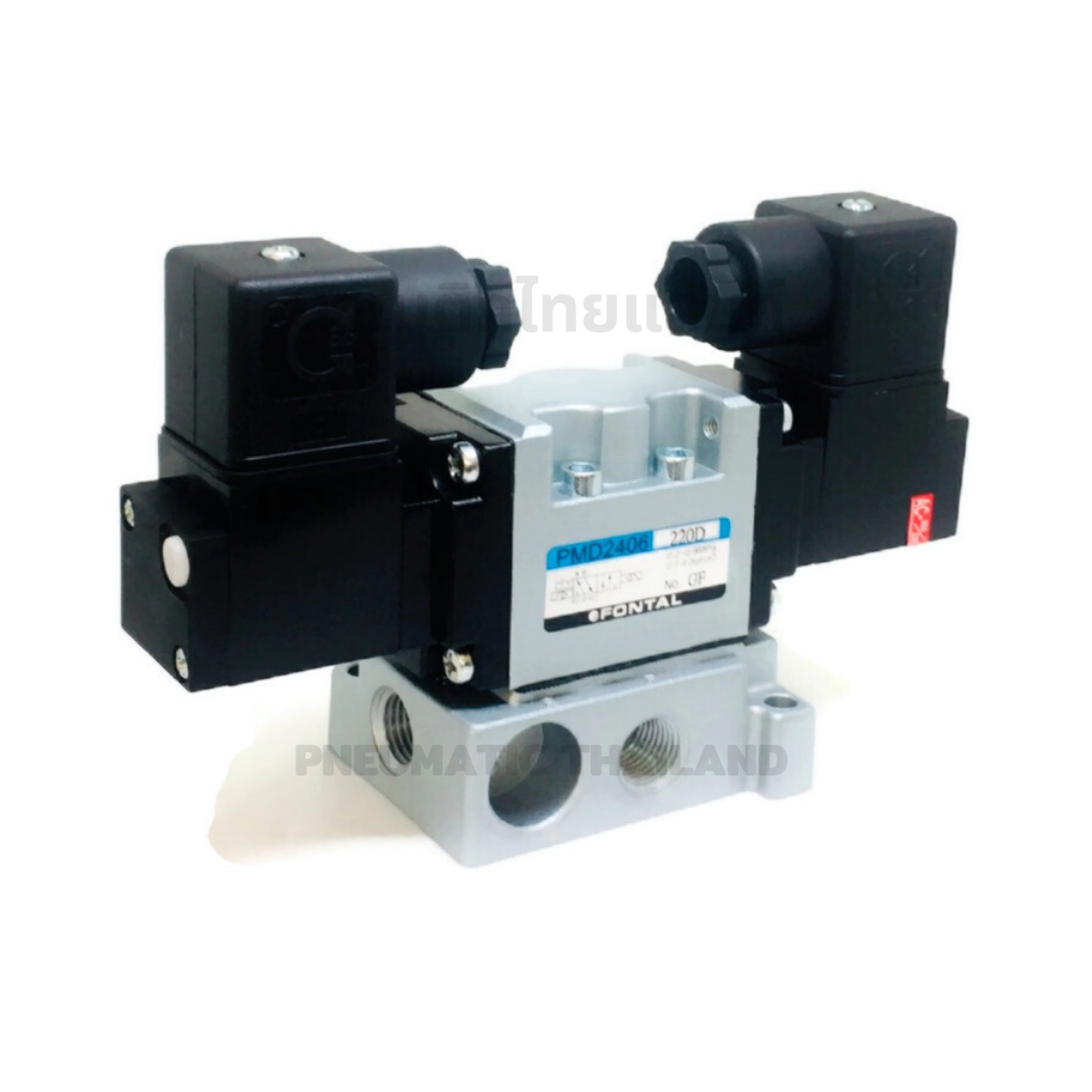 FONTAL PMD2406-02-D24D Solenoid Valve โซลินอยด์วาล์ว 5/2 แทน Parker Kuroda