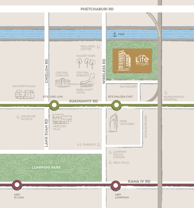 ห้เช่า คอนโด Life One Wireless (ไลฟ์ วัน ไวร์เลส) ห้องสตูดิโอ 28 ตรม ชั้น 15 ห้อง A15B19