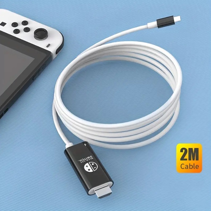 สาย HDMI ใช้แทน DOCK พกพาสะดวก สำหรับเครื่องเกม Nintendo Switch V1 V2 OLED รองรับ 4K 100W PD