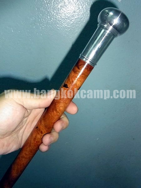 ไม้หายาก... ไม้ตะพด(ไม้ปุ่มประดู่, ปมประดู่) ลายสวยมาก หัว+ท้ายไททาเนียม หัวทรงลูกจันทร์