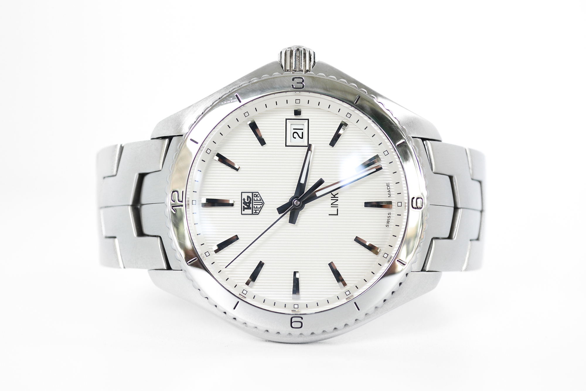 Tag Heuer New Link Silver King size ขาวลูกฟูก รุ่นใหม่ (Sold)
