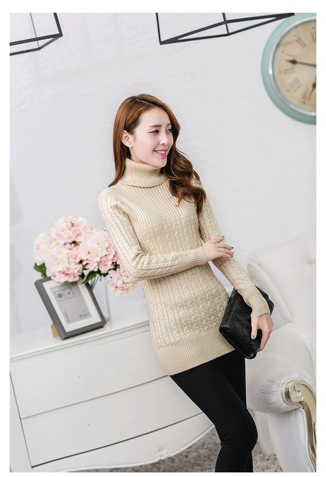 fashion เสื้อไหมพรมคอเต่า สเวตเตอร์ สีเบจ ใส่เที่ยว ทำงาน ใส่คู่กับสูทก็ดูดี น่ารักๆ