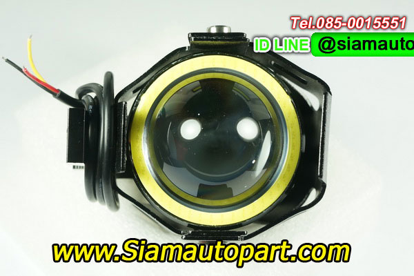 ไฟตัดหมอกมอเตอร์ไซค์รุ่น U-6 ไฟสะท้อนในเลนส์สีฟ้า ไฟวงแหวนสีขาว จำวนน 1 คู่ แถมสวิทซ์ 1 ตัว