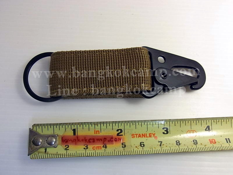 พวงกุญแจ ผ้าคอดูร่า คาราบิเนอร์ Carabiners สแน็ปลิงค์ Snaplink ตะขอเกี่ยว - ห่วงถอดได้ เหน็บเข็มขัดได้ (แบบ1-สีทราย / สีครีม)