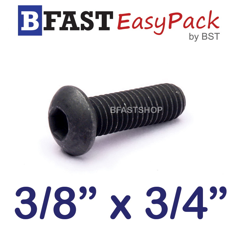 สกรูจมกลมดำ 3/8" x 3/4" (4 ตัว/ถุง)