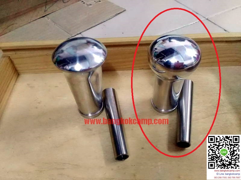 หัวตะพดไททาเนียม หัวแป้น+ท้าย ทำจากวัสดุไททาเนียม (ทรงหัวแป้น / ลูกจันทร์)