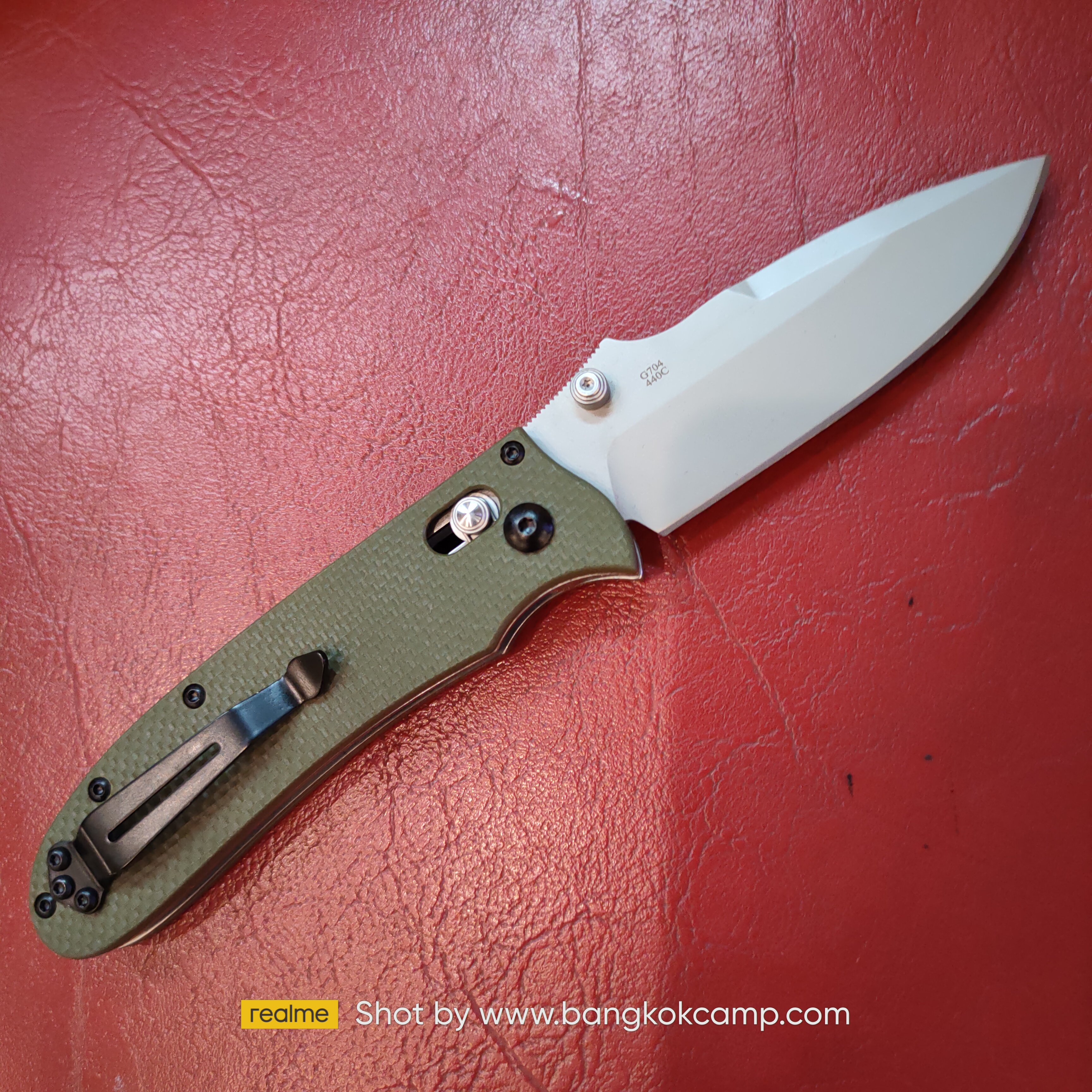 มีด GANZO ใบมีด440 G704-GB (เขียว)