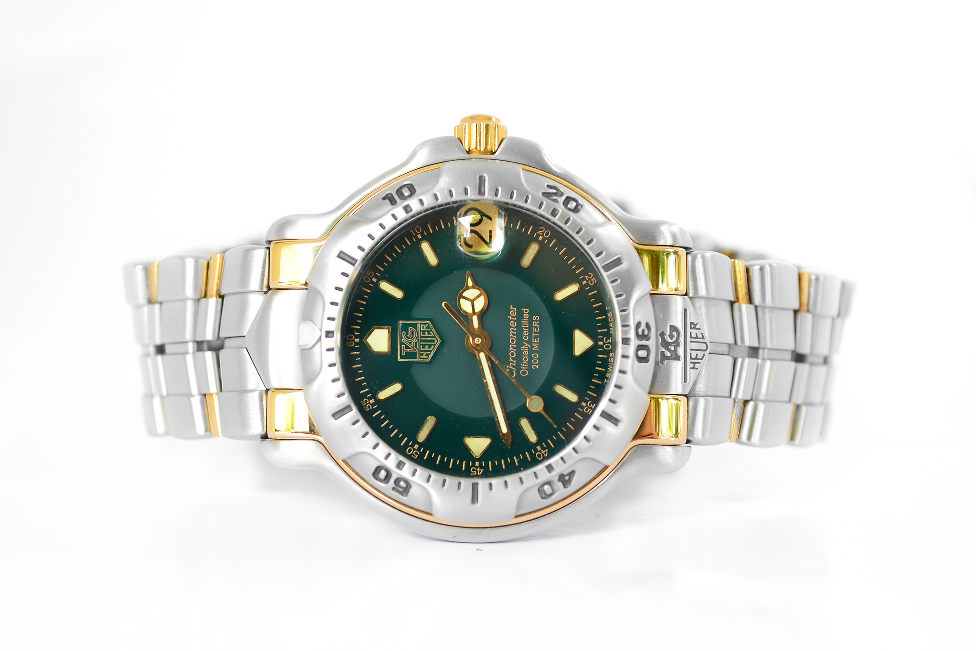 Tag Heuer S6000 Boy size 2tone 18K กระดูกงู หน้าเขียว (Sold)