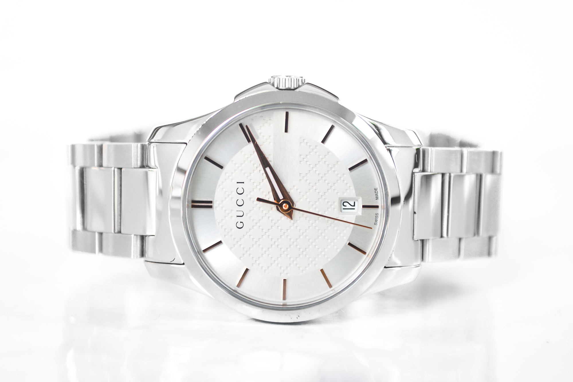 Gucci G Times Stainless Steel Quartz Ladies หน้าขาว (Sold)