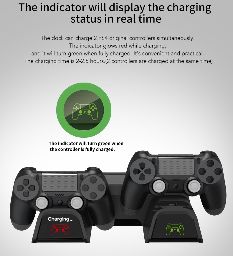 DOBE รุ่นใหม่สุด แท่นวางเครื่องPS4 ได้ทุกรุ่น พัดลม 3 ตัว มีไฟสถานะชาร์จ (แท่นวางเครื่องPS4 ได้ทุกรุ่น)