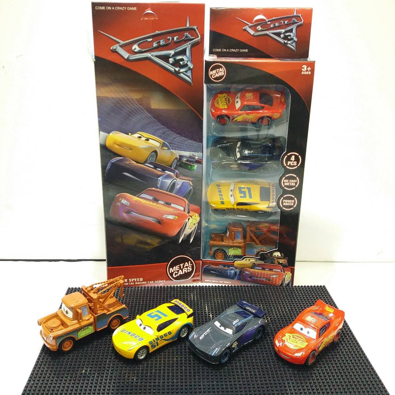 รถเหล็ก Cars เซต 4 คัน งานดี ไถไปมาได้