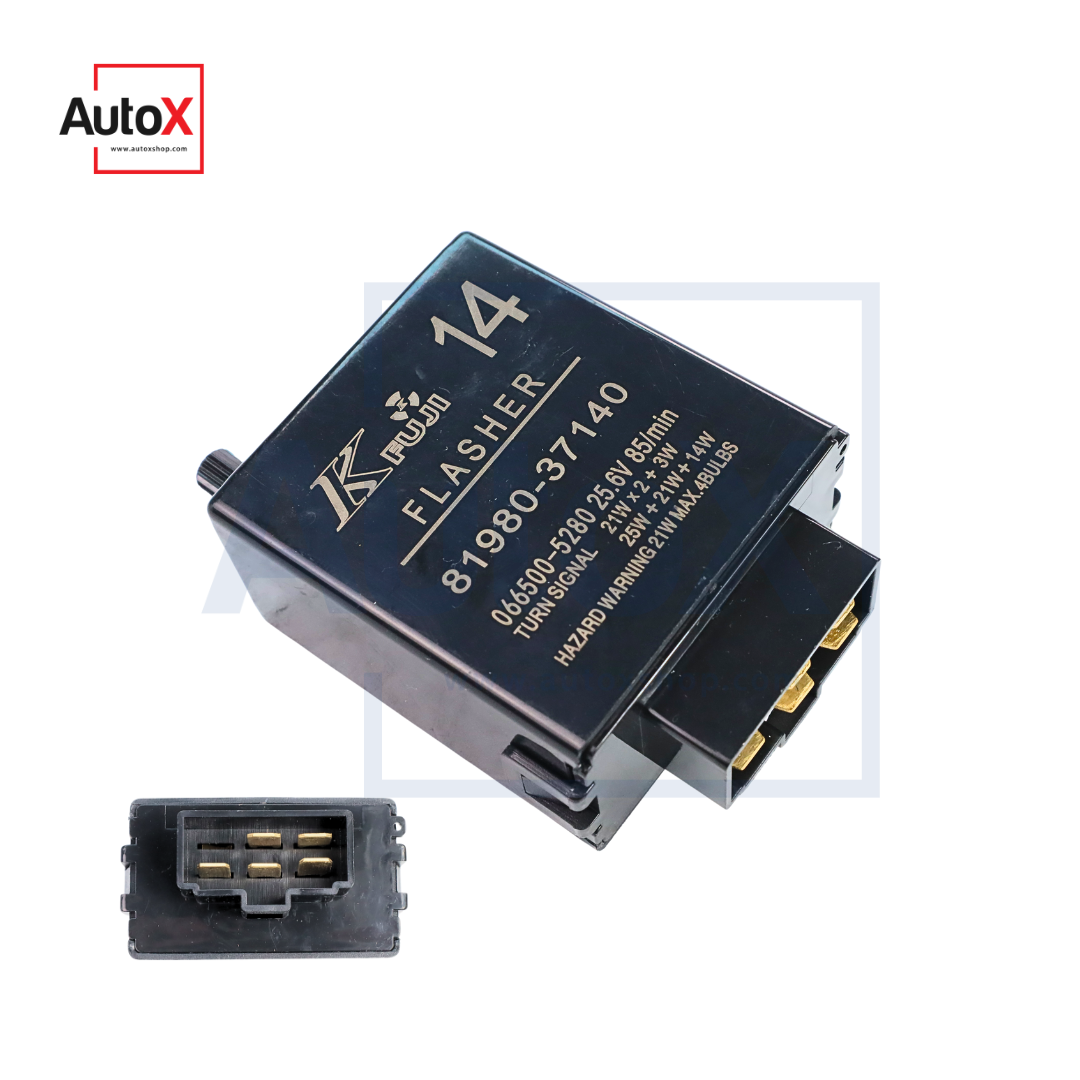รีเลย์ไฟเลี้ยว เฟรชเชอร์ไฟเลี้ยว HN MEGA ISUZU DECA ปลั๊ก5ขา ปรับช้าเร็วได้ 24V ยี่ห้อK-FUJI