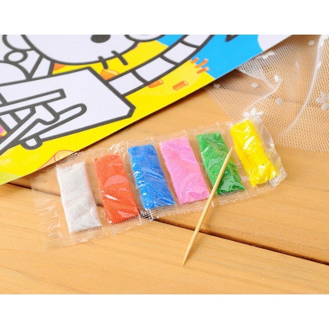 S ทรายโรยสี สติกเกอร์ทราย แผ่นโรยทราย sand sticker SMALL 20.5x15 cm
