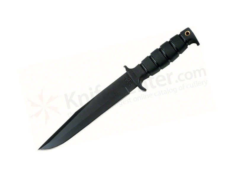 มีดใบตาย Ontario 8325 Spec Plus SP6 Fighting Knife Fixed 8" 1095 Blade, Kraton Handle, Original Leather/Cordura Sheath