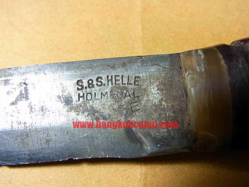 มีดใบตายนอร์เวย์ ด้ามหนังอัด ปลอกหนังแท้ตอกลาย