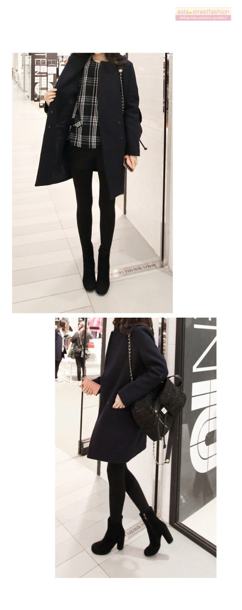 เสื้อโค้ทกันหนาว สีดำ ทรงสวย แบบผู้ดีมาก ผ้าวูลเนื้อดี บุซับในกันลม จะใส่คลุม หรือใส่เป็นเสื้อโค้ทปกติก็เก๋ค่า พร้อมส่งจ้า BLACK