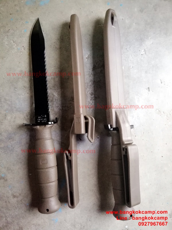มีดกล๊อก Glock Field Knife, Glock81 Made in Austria ของใหม่ ของแท้ (เป็นมีดขว้าง+ทำเป็นใบหอกได้) สีเขียวมะกอก