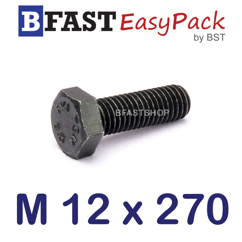 สกรูมิลดำ M12 x 270 *เกลียวครึ่ง*