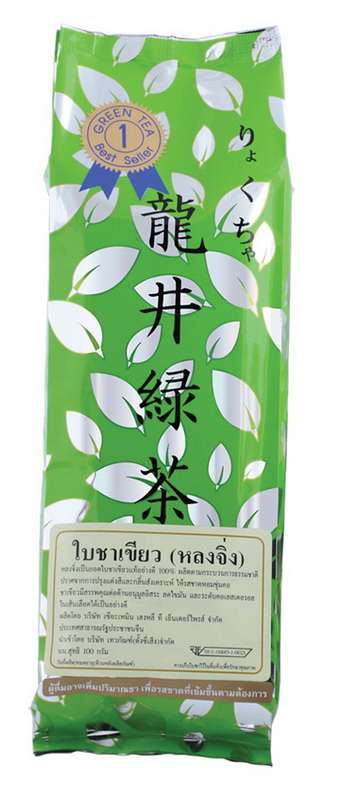 ใบชาเขียว หลงจิ่ง ตรานกยูง 1 ซอง