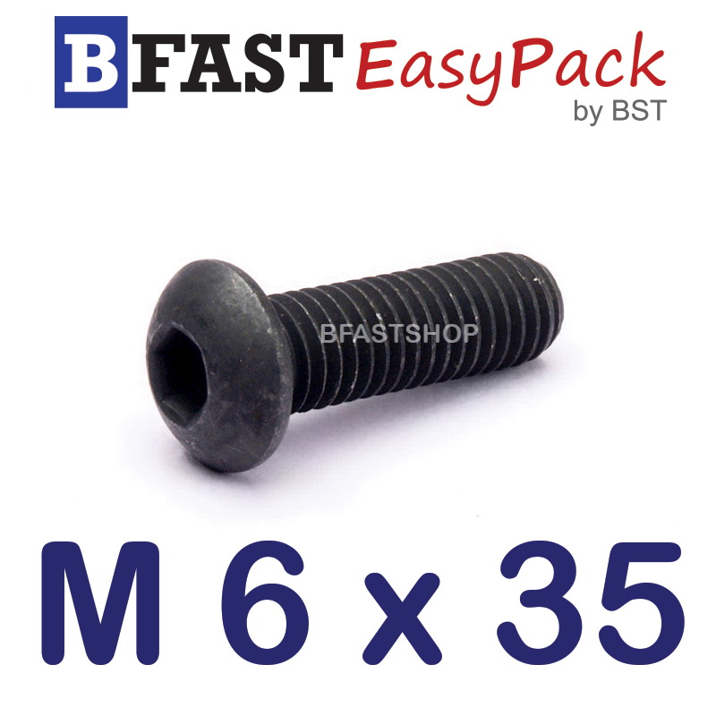 สกรูจมกลมดำ M 6 x 35 (5 ตัว/ถุง)