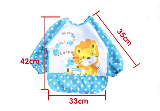 เสื้อกันเปื้อนเด็กแขนยาวกันน้ำ ลายการ์ตูน