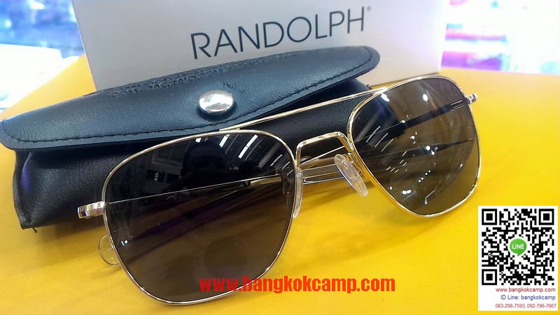 แว่น RANDOLPH...Randolph Aviator AF51611-G Square Sunglasses,23K Gold Plated,55 mm