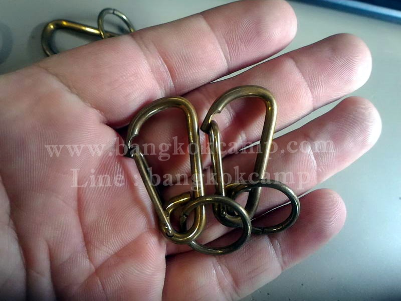 พวงกุญแจ คาราบิเนอร์ Carabiners สแน็ปลิงค์ Snaplink ตะขอเกี่ยว - ทองเหลือง 1.5นิ้ว (แบบ จ.จาน) (2อัน)