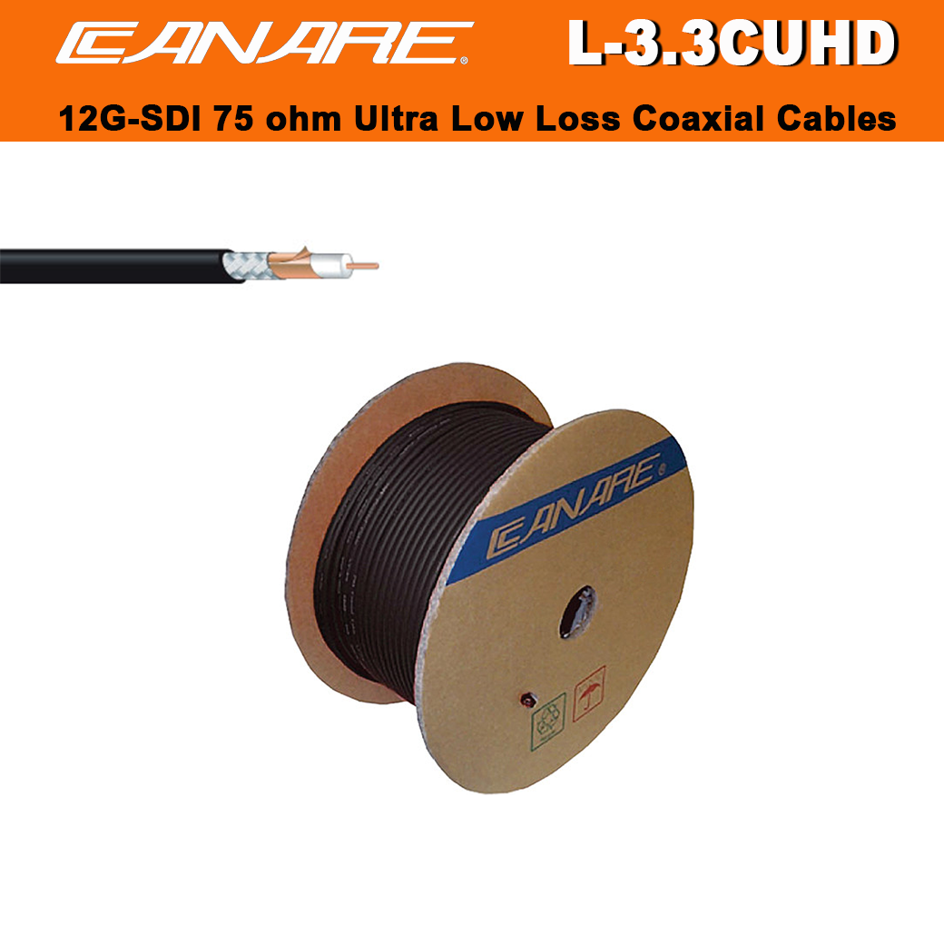 CANARE L-3.3CUHD 12G-SDI 75 ohm Ultra Low Loss Coaxial Cables